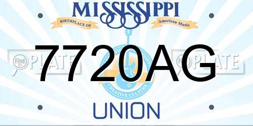 7720AG Mississippi License Plate