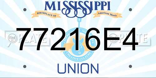77216E4 Mississippi License Plate