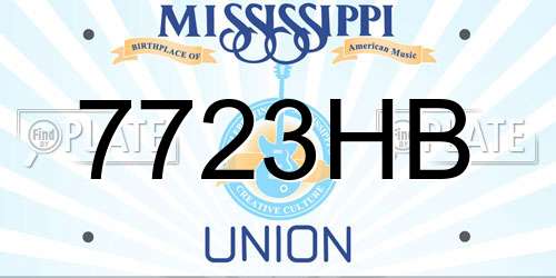 7723HB Mississippi License Plate