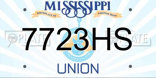 7723HS Mississippi License Plate
