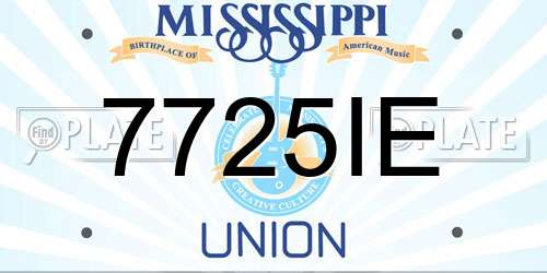 7725IE Mississippi License Plate