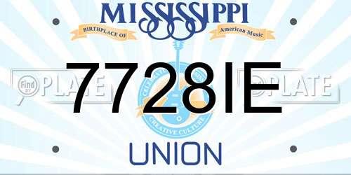 7728IE Mississippi License Plate
