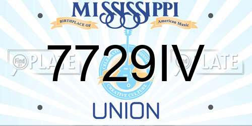 7729IV Mississippi License Plate