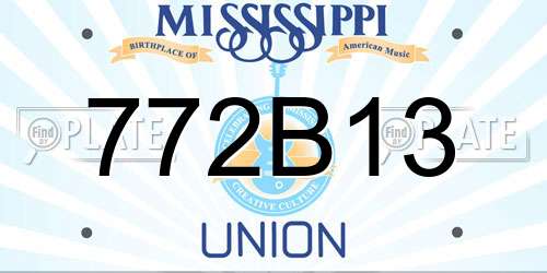 772B13 Mississippi License Plate