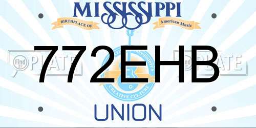 772EHB Mississippi License Plate