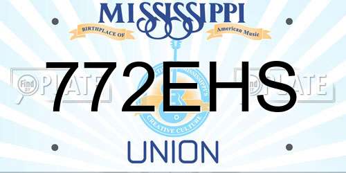 772EHS Mississippi License Plate