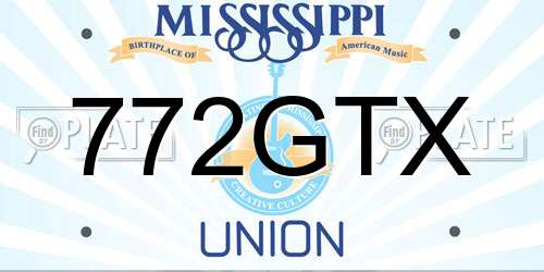 772GTX Mississippi License Plate