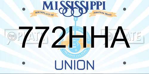 772HHA Mississippi License Plate