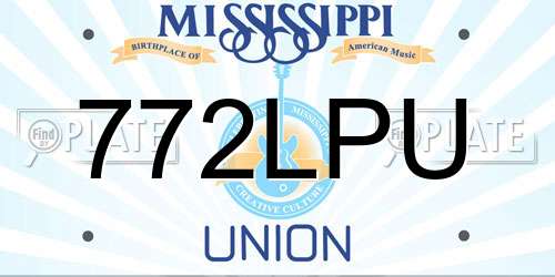 772LPU Mississippi License Plate