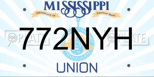 772NYH Mississippi License Plate