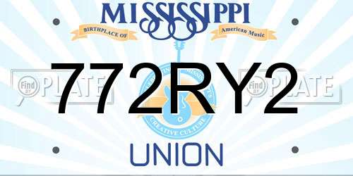 772RY2 Mississippi License Plate