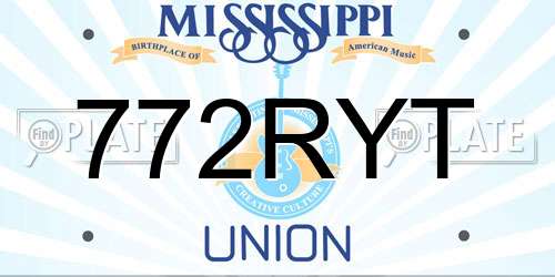 772RYT Mississippi License Plate