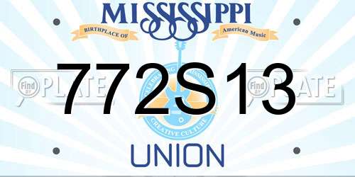 772S13 Mississippi License Plate