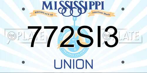 772SI3 Mississippi License Plate