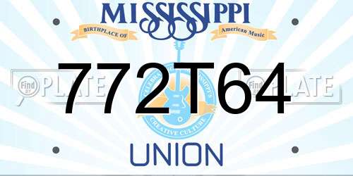 772T64 Mississippi License Plate