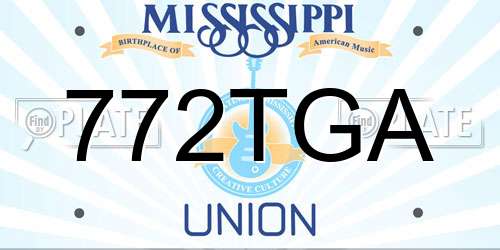 772TGA Mississippi License Plate