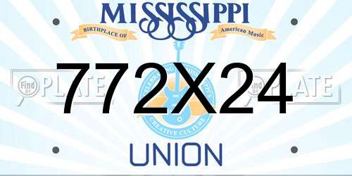 772X24 Mississippi License Plate