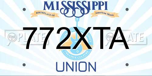772XTA Mississippi License Plate