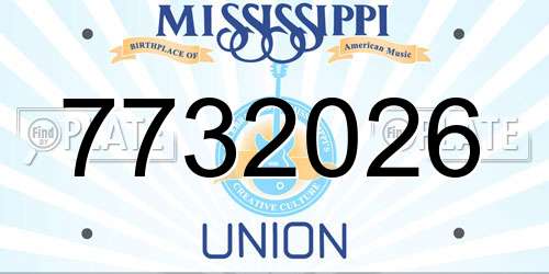 7732026 Mississippi License Plate