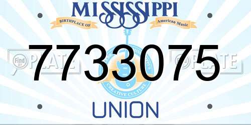7733075 Mississippi License Plate