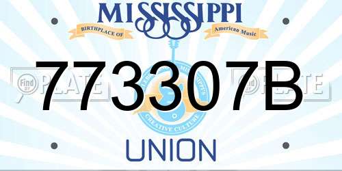 773307B Mississippi License Plate