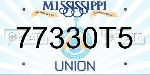 77330T5 Mississippi License Plate