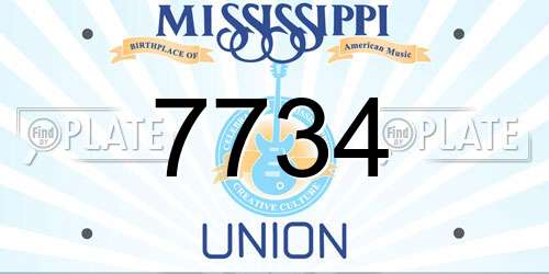 7734 Mississippi License Plate