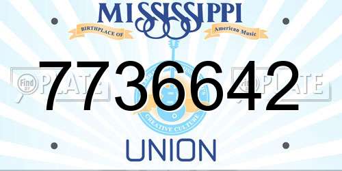 7736642 Mississippi License Plate