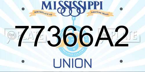 77366A2 Mississippi License Plate