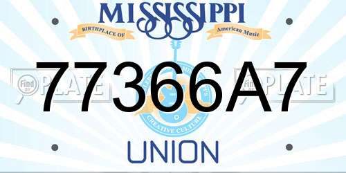 77366A7 Mississippi License Plate