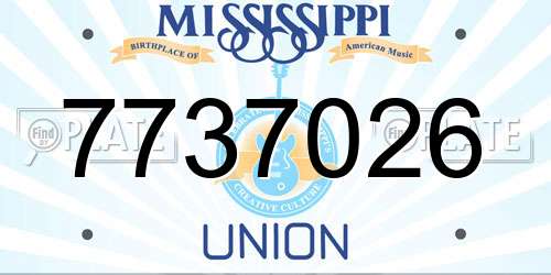 7737026 Mississippi License Plate