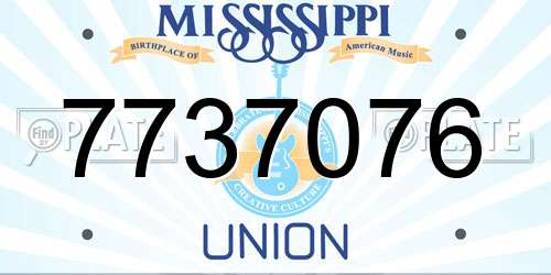 7737076 Mississippi License Plate