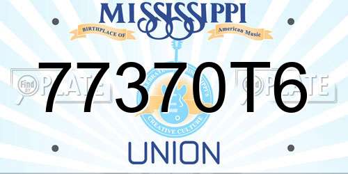 77370T6 Mississippi License Plate