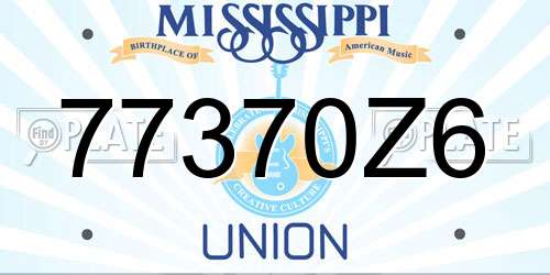 77370Z6 Mississippi License Plate