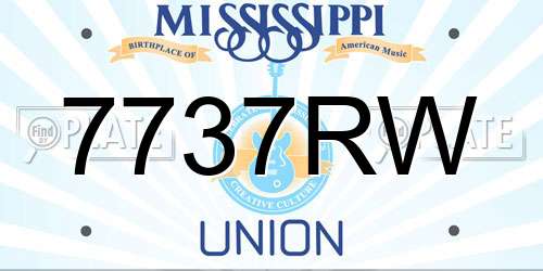 7737RW Mississippi License Plate