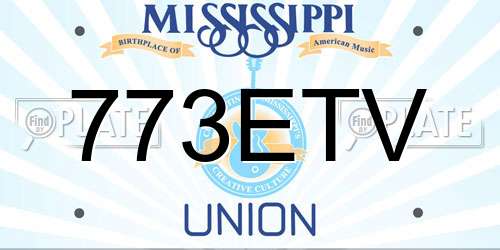 773ETV Mississippi License Plate