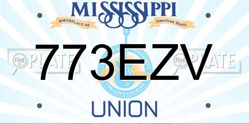 773EZV Mississippi License Plate