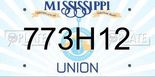 773H12 Mississippi License Plate