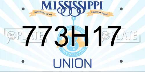 773H17 Mississippi License Plate