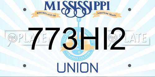 773HI2 Mississippi License Plate