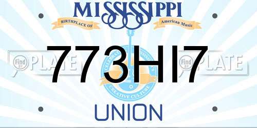 773HI7 Mississippi License Plate