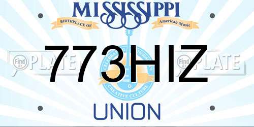 773HIZ Mississippi License Plate