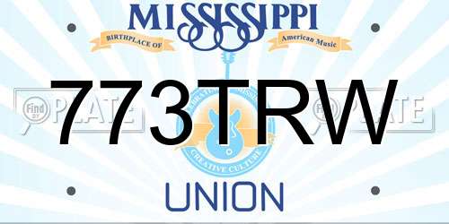 773TRW Mississippi License Plate