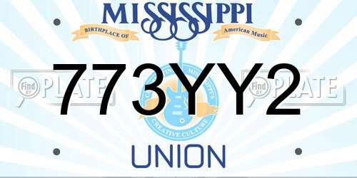 773YY2 Mississippi License Plate