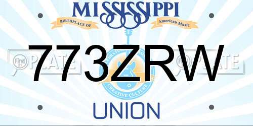 773ZRW Mississippi License Plate