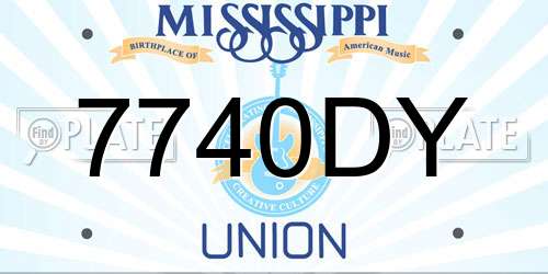 7740DY Mississippi License Plate