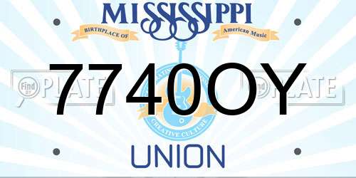7740OY Mississippi License Plate
