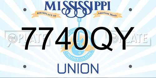7740QY Mississippi License Plate
