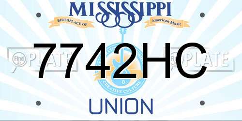 7742HC Mississippi License Plate