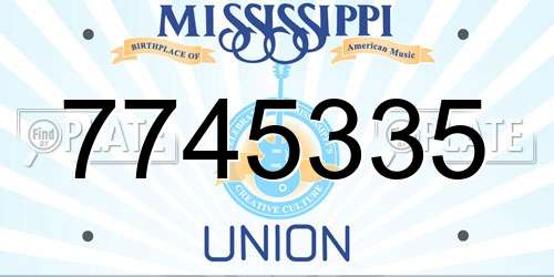 7745335 Mississippi License Plate
